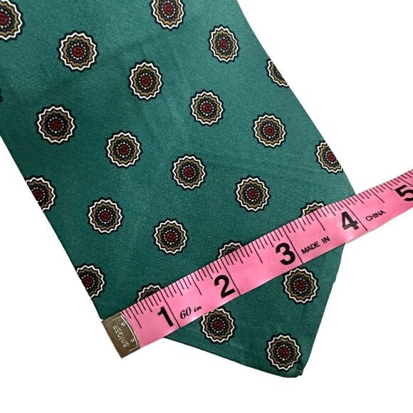Two Vintage Green and Gold 100% Imperial Silk Neck Ties NWT - Picture 7 of 7